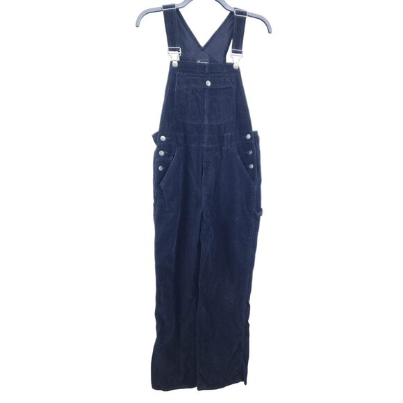 No Boundaries Juniors Large Black Corduroy Overalls With Front Pocket & Button - Picture 1 of 9